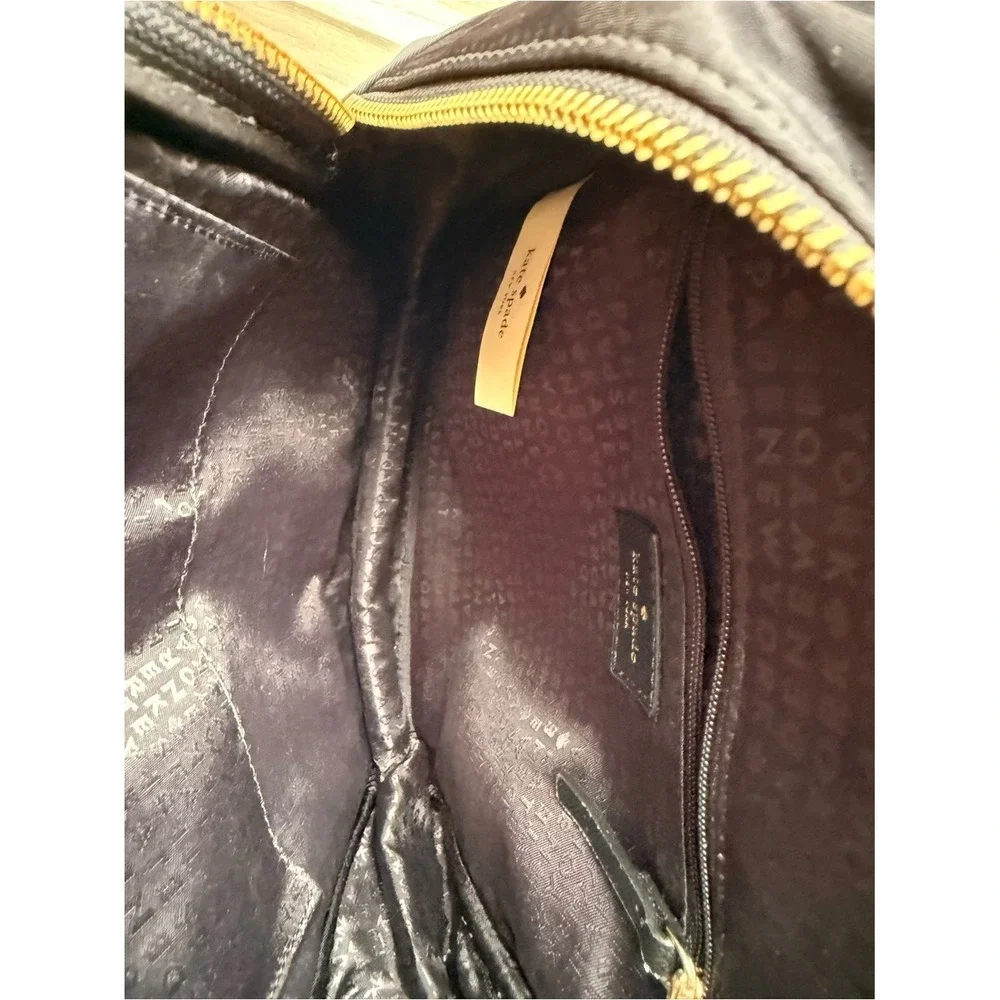 kate spade black nylon mini backpack with gold hardware